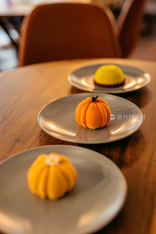 Mini Cakes On The Table In A Café